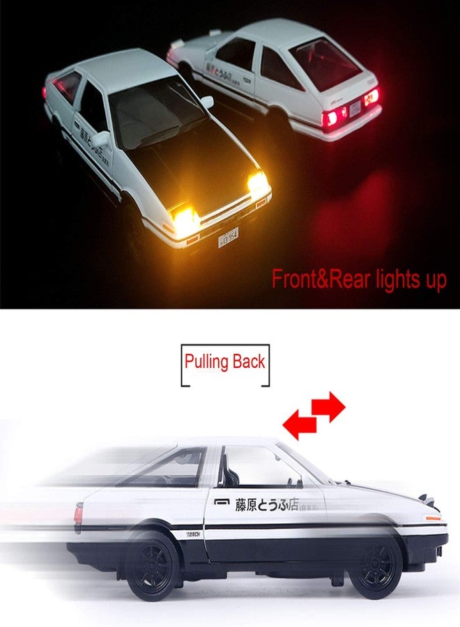 Mzexoma سيارة Mzexoma Initial D Trueno AE86 المصنوعة من سبيكة معدنية مصبوبة، ألعاب سيارات رياضية للأطفال والكبار، سيارات ألعاب تعمل بالسحب للخلف (أسود - النوع A) - Image 5